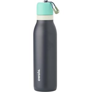 Owala FreeSip Twist Insulated Stainless Steel Water Bottle with Straw for Sports and Travel, BPA-Free, 18-oz, Blue/Grey (Foggy Tide)