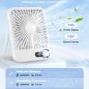 2 Pack Portable Travel Fan 5000mAh, 20 Hours Battery Life 6.8" Small Criuse Fan with 100 Speed,Digital Display, Rechargeable Battery Operated Quiet Personal Fan for Desk Office Bedroom Outdoor