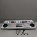 LeeQee Digital Keyboard Piano for Kids & Beginners, 61 Keys Multifunction Electric Piano Keyboard with Microphone, Educational Instrument Musical Toy for 3-12 Years Old Boys Girls (Silver)