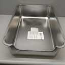 Low Entry Stainless Steel Cat Litter Box, Extra Large Open Top Litter Box with High Sides, Easy to Clean Non-Stick Metal Litter Pan for Kittens, Senior & Large Cats, 23.4"x15.6"x5.9"