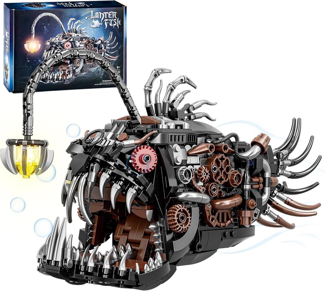 BNG Mechanical Fish Building Set for Adult, Ocean Animal Building Blocks Toy, Collectible Decor for Home or Office, STEM Gift for Teens Boys Girls 8+ (1038PCS)