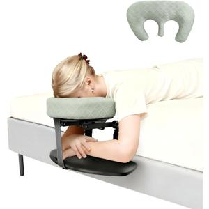 Massage Headrest for Bed, Adjustable Massage Face Cradle at Home, Portable Massage Table Kit for Sleeping Mattress, Face Down Pillow After Eye Surgery (with Armrest Shelf & Breast Pillow)