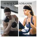 Hexchasty 4pcs Headbands for Women Thick Wide Cloth Fabric Stretchy Headbands Fashion Cute Soft Hair bands for Women' Hair Workout Head bands for Yoga Sports Running Black Dark Grey Brown (9inch*3.9 Inch, Set 3)