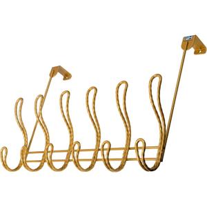 Twisted Design Over the Door Hook Rack, Towel Hanger, Coat Rack for Bathroom, Bedroom or Laundry Room (Gold With 12 Hooks)