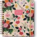 RIFLE PAPER CO. 2026 Dahlia 17-Month Academic Hardcover Spiral Planner, Aug. 2025 - Dec. 2026, 10" L x 8.5" W, Weekly and Monthly Pages, Inspirational Quotes, Stickers, Illustrated Pocket Folder