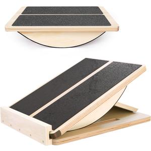 Professional Slant Board, Adjustable Incline Board and Calf Stretcher, Slant Board for Calf Stretching, Calf Stretch Board (2-in-1 Slant Board & Balance Board)