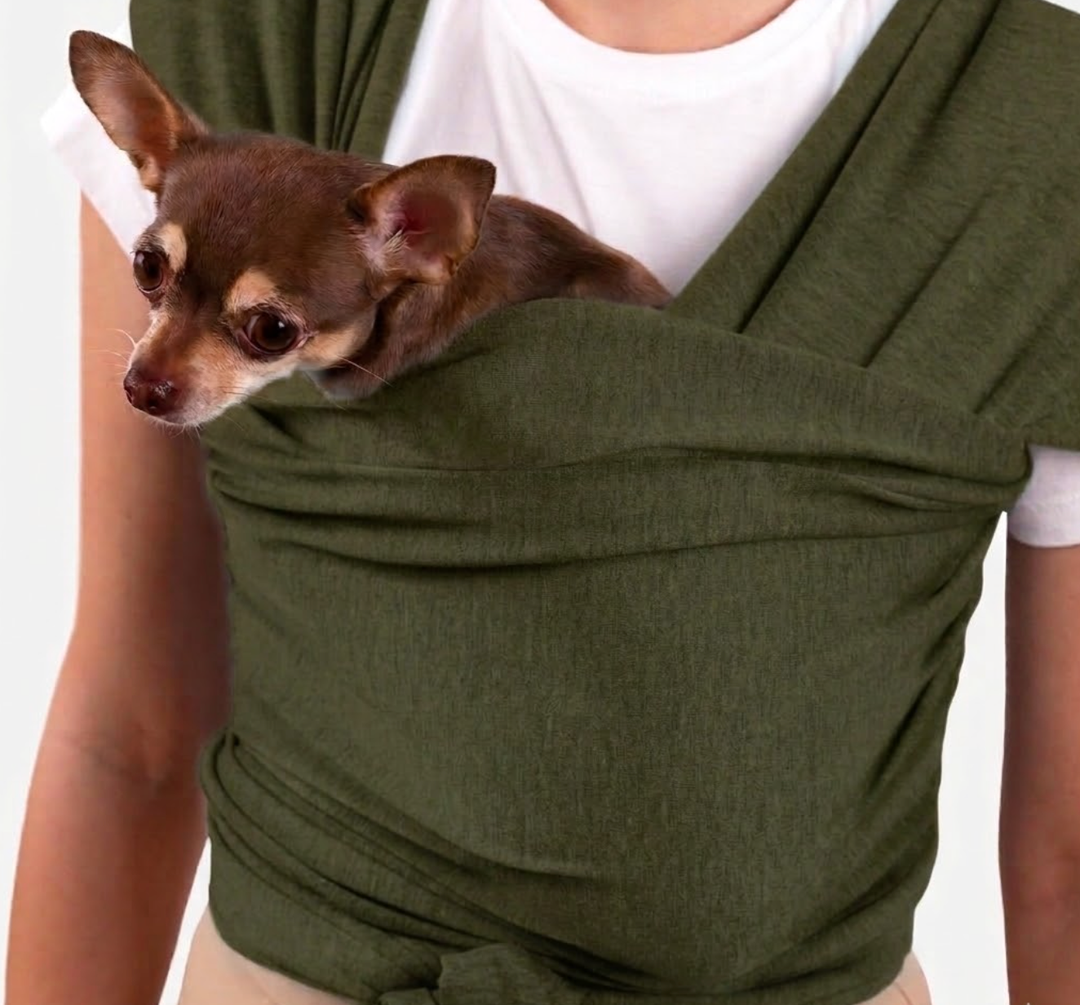 Cat Sling Carrier for Small Pets Anti-Anxiety Cat Sling, Kitten Pouch Pet Sling in Gray Black Blue Green Pink Yellow (Green, Standard)