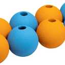Amazon Basics Interactive Bouncy Durable Rubber Dog Toy Balls, 2.5 inch, Multi-Color Blue/Orange, Pack of 10