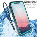 Compatible with iPhone 11 Pro Max Case, Waterproof Full Body Rugged Clear Slim Case with Built-in Screen Protector Heavy Duty Shockproof Cover Underwater Cases for Apple iPhone 11 Pro Max (Teal)