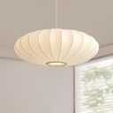 19.7in Lantern Pendant Light, 3-Light Imitation Silk White Bubble Pendant Lighting Fixture, Hanging Lamp Simple Chandelier for Living Dinning Room Kitchen Island Bedroom Restaurant Cafe