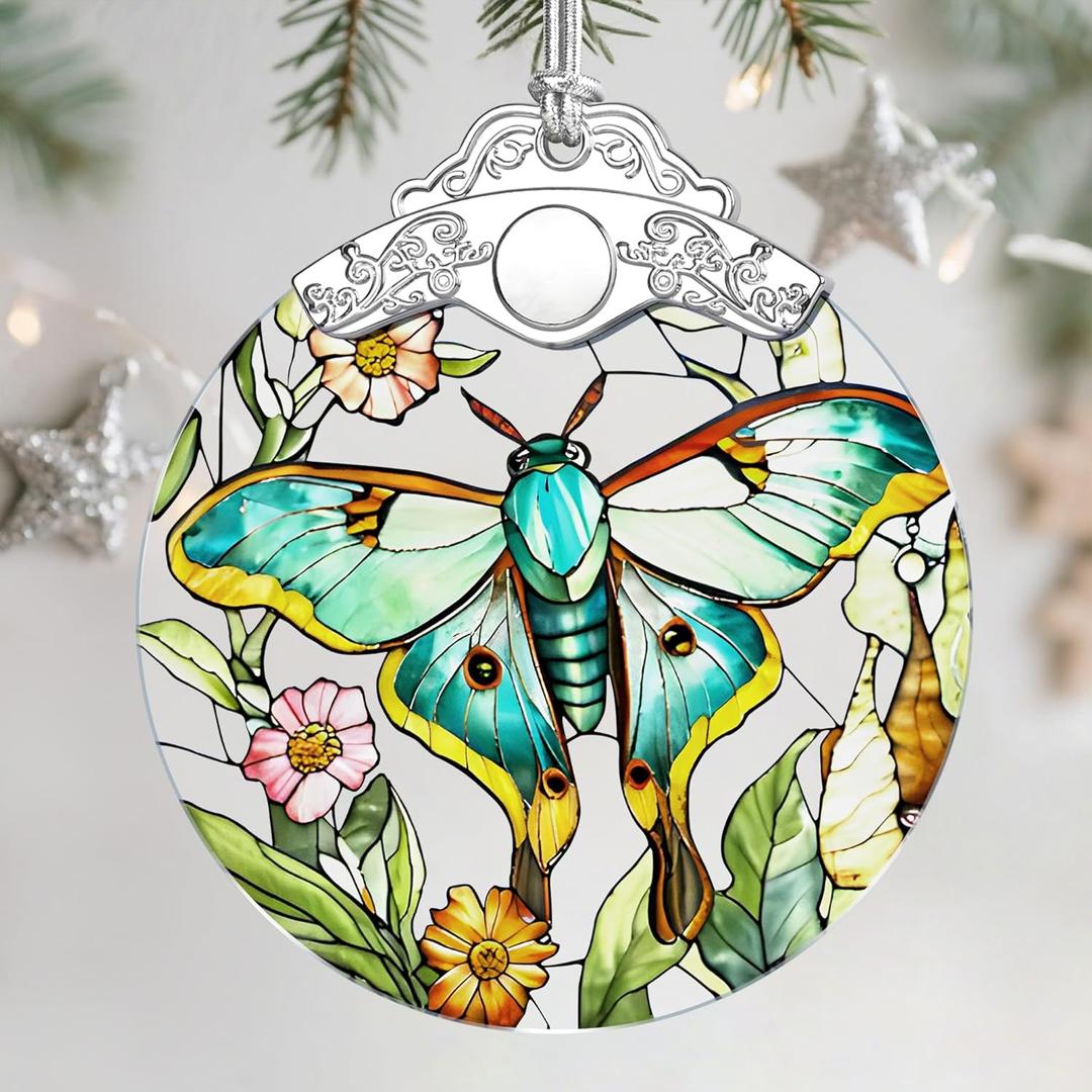 Christmas Ornaments: Stained Glass Ornament, Christmas Tree Ornament, Hanging Ornaments for Home Decor, Xmas Tree Decorations,Exquisite Holiday Decor, Gift & Holiday Present - Monarch Butterfly