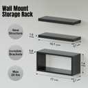 RICHER HOUSE Black Floating Shelves Set of 3, Modern Bathroom Shelves Wall Mounted Shelves for Wall Decor, Over Toilet Black Wall Shelves for Bathroom Bedroom, Living Room, Kitchen,2 Pack