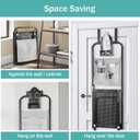 Seiritex Over the Door Ironing Board 13x36 inches with Iron Holder and Pocket Storage Bag, Hanging Iron Board for Home Laundry Room, Black