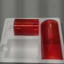 NURADA Flameless Candles with Remote Timer - Glass Real Wax 3D Wick LED Pillar Votive Candle Set Battery Operated Flickering Light for Christmas Home Wedding Party Decoration -Red 3 Pack (4" x 5" x 6")