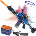Automatic Toy Foam Blaster with Scope, Electric Toy Gun Dart Blaster with 120 Foam Darts for Guns, Goggles, Air Pocket Technology Outdoor Shooting Game Kids Toys for 8-12 Year Old Boys Girls - Blue