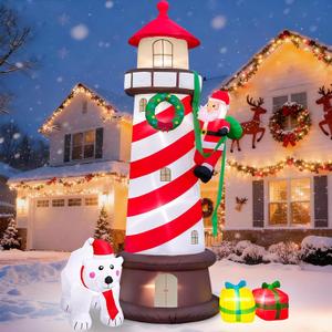 Stegosaurus 8.8FT Inflatable Christmas Decorations Inflatable Lighthouse Xmas Blow Up Decor for Yard Lawn Home with LED Lights Outdoor Christmas Decorations Santa Polar Bear