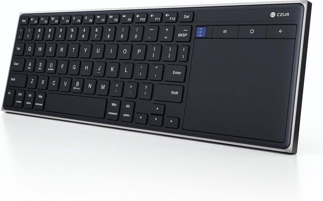 CZUR K5S Bluetooth Keyboard with Touchpad, Wireless & Wired Keyboard with Trackpad for PC, Laptop, Tablet & Phone, Multi-Device Portable Rechargeable Keyboard, for Windows/Mac/Android/iOS (No Backlit)