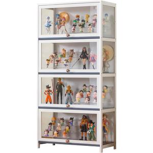Showcase 4 Tier Curio Display Cabinet with Acrylic Door, Collectibles & Toy Organizer