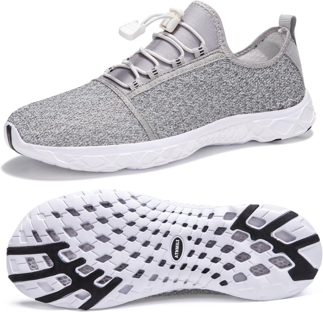ATHMILE Water Shoes for Men Women Barefoot Hiking Swim River Shoes Adult Lake Pool Aqua Socks Beach Quick Dry for Hiking Surfing Kayaking Sport Accessories Camping Must Haves, Size: 6.5 Women/5 Men