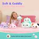 Onsoyours Original Rainbow Cat Plush 20 Inch Kitty Plushies Toy Blue Cat Kitten Stuffed Animal Soft Pillow Kawaii Plushie Gift for Kids & Adults (Rainbow Cat, 20")