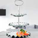 3-Tier 15 Inches Silver Oval Cupcake Stand, Metal Mold, DIY Hardware, Perfect for Serving Fruit, Cake, Snacks, Desserts
