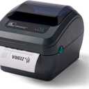 ZEBRA GK420d Direct Thermal Desktop Monochrome Printer Print Width of 4 in USB Serial and Parallel Port Connectivity GK42-202510-000