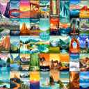 1000 Pieces National Park Puzzles, Family Puzzle Game Toys, Travel Poster Landscape Puzzles, Natural Landscape Puzzles, Family Puzzle (National Park 1)