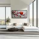 Plum Blossom Large Wall Art for Living Room Oriental Asian Pictures Painting Chinese Big Wall Decor Japanese Canvas Artwork Decorations Framed for Bedroom Office Dining room Gifts 30"x60"