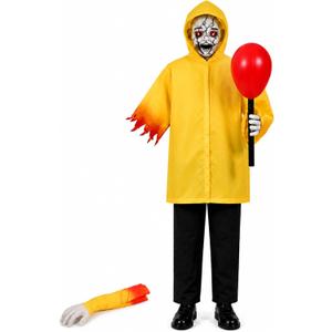 4FT Halloween Decorations Outdoor, Scary Boy Prop with Light-Up Balloon