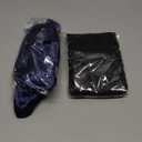 2Pcs Bonnets for Black Women Braid Bonnet, Large Long Satin Bonnet for Braids, Silk Bonnet with Stretchy Tie Band Sleep Cap Hair (2Pcs-Black&Dark Blue)