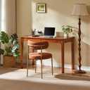 Solid Wood Computer Desk with Storage Drawers (Walnut Color, 47.2inch)