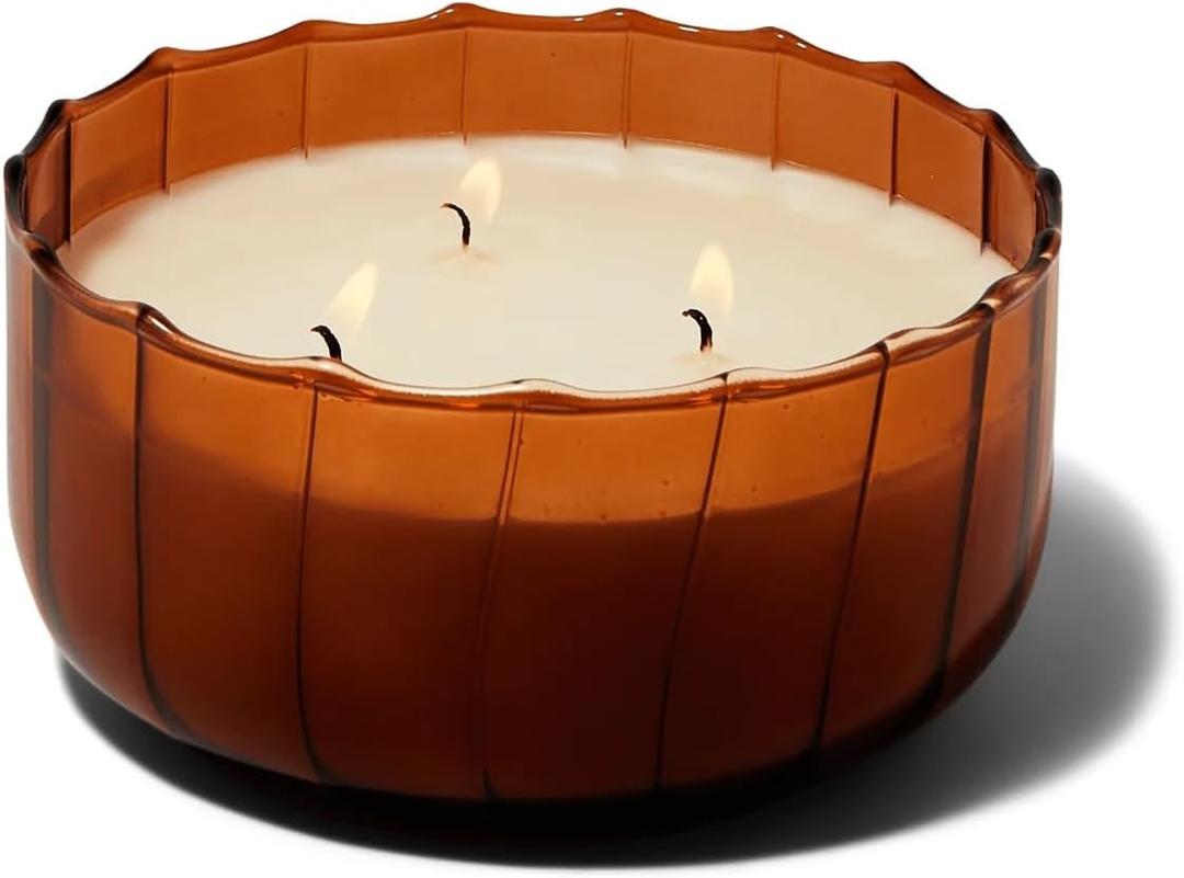 Paddywax Scented Candles Vintage Style Ripple Hand Blown Glass Collection Luxury Artisan Candle, 12-Ounce, Amber - Patchouli Paddywax Scented Candles Vintage Style Ripple Hand Blown Glass Collection Luxury Artisan Candle, 12-Ounce, Amber - Patchouli