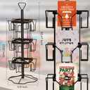 ORLESS Greeting Card Rack Display Stand, 3 Tier Rotating Card Holder Display Retail, 12 Pocket Metal Postcard Holder Display Stand, Greeting Card Holder for Postcards, Brochures, Stickers, Showcase(Black)
