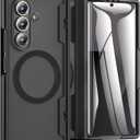 for Samsung Galaxy Z Fold 7 Case [Compatible with MagSafe] [Hinge Protection] [Built-in HD Screen Protector] Translucent Hard Shockproof Magnet Phone Cover for Zfold 7 - Black