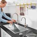 2 Pack Tumbler Lid Organizer, Horizontal Tumbler Lid Storage Hook to Hold Up 20 Lids, Space Saving Cup Lid Holders Under Cabinet Tumbler Lid Hook for Kitchen Organizer, Paper Towel Rack Hanger (Gold)