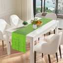 Sequin Table Runners 72 Inches Long Green Glitter Table Runner for Party, Wedding, Bridal 2 Pcs, Green