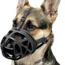 BARKLESS Dog Muzzle, Basket Muzzle for Biting, Chewing and Scavenging, Humane Cage Mouth Cover, Perfect for Grooming and Training Medium Aggressive Reactive Dogs (M, Black)