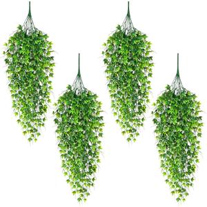Waipfaru Artificial Hanging Ivy for Outdoors, Fake Hanging Plants, 4pcs Faux Ivy Pothos Vines Greenery for Wall Home Bedroom Living Aesthetic Kitchen Office Aesthetic Kitchen Indoor Outdoor Decor