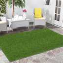 SHACOS Artificial Grass Rug 3x5 Feet 1.2 inch Outdoor Fake Grass Turf with Drainage Holes Grass Carpet Grass Mat for Patio Balcony Yard Lawn Deck Decor (Green)