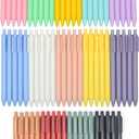 YYaaloa 70pcs Cute Pens Black Gel Ink Pens Retractable 0.5mm Gel Pens Bullet Point Nice Gifts Fun Pens for Women Office Supplies