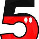 Large 3D Cartoon Mouse Number 5 Birthday Candles, 5 & 2.76 Inches Cake Topper for Boys Girls Kids, Black and Red Animated Theme Birthday Decorations for Anniversary Celebrations (Number 5)