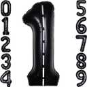 Race Car 40Inch Black 1 Balloon Number Large Helium Race Track 0-9 Giant Digital 1st Foil Mylar Big Party Number Balloons for Boy Birthday Car Theme Party Anniversary Graduation Decorations