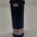 THERMOS FUNTAINER 16 Ounce Stainless Steel Vacuum Insulated Bottle with Wide Spout Lid, Navy