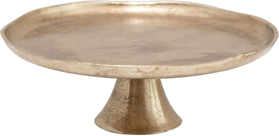 Bloomingville Metal Pedestal, Antique Gold Finish