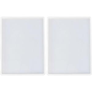 2pcs 7x5 inch Resin Tray Molds, Rectangle Silicone Molds, Flat Concrete Molds Resin Epoxy Silicone Board Molds for Resin Epoxy DIY, White