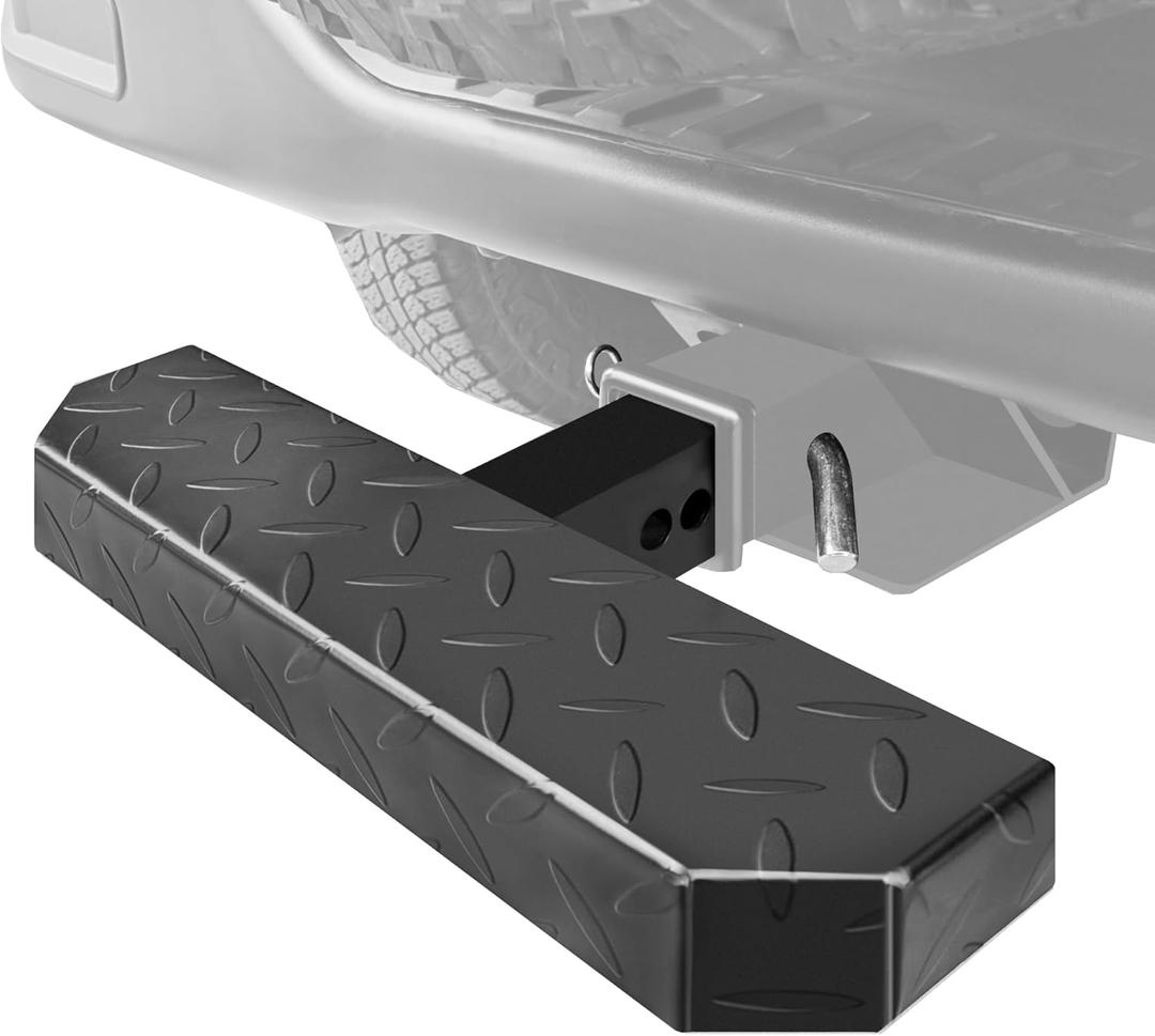 KAYCENTOP Universal Hitch Step for 2" Receivers, Anti Slip and Rust Towing Bumper Guard Black Hitch Mount Steps for Most Cars SUV Trucks Pickups with Pin & Clip, Weight Capacity 600 LBS.