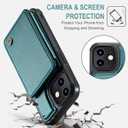 Vinich for iPhone 12/12 Pro Wallet Case with Card Holder, RFID Blocking Credit Slots Kickstand Shockproof Phone Cover Fit for iPhone 12/12 Pro 6.1" Bluish Green