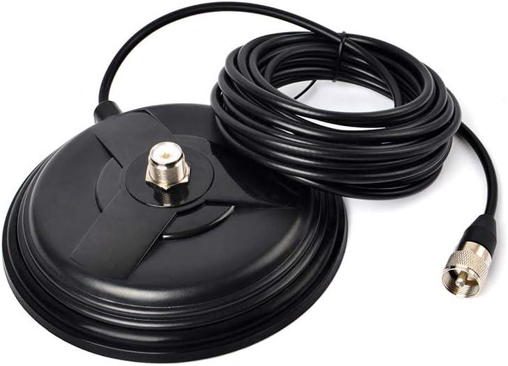 HYS Magnetic Antenna Mount, UHF-Female (SO239) Magnet Base, Heavy Duty Anti-Corrosion Bracket with 5M/16.4ft RG-58 Cable for Yaesu Motorola Icom Midland Mobile CB Radio Transceiver
