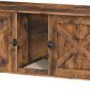 Cat Litter Box Enclosure for 2 Cats, 47.2" Hidden Litter Box Furniture with Double Room, Wooden Cat Washroom with Scratching Board, Indoor Cats House End Table, Rustic Brown CWHR1201