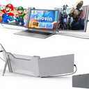 Lalovin Laptop Screen Extender, 1080P IPS FHD Extended Monitor for Laptop, Ultra-Thin Portable Dual Travel Monitor for Laptop with USB-C/HDMI/USB-A,Mac/Windows/Chrome/Android (Grey, 15 Inches)